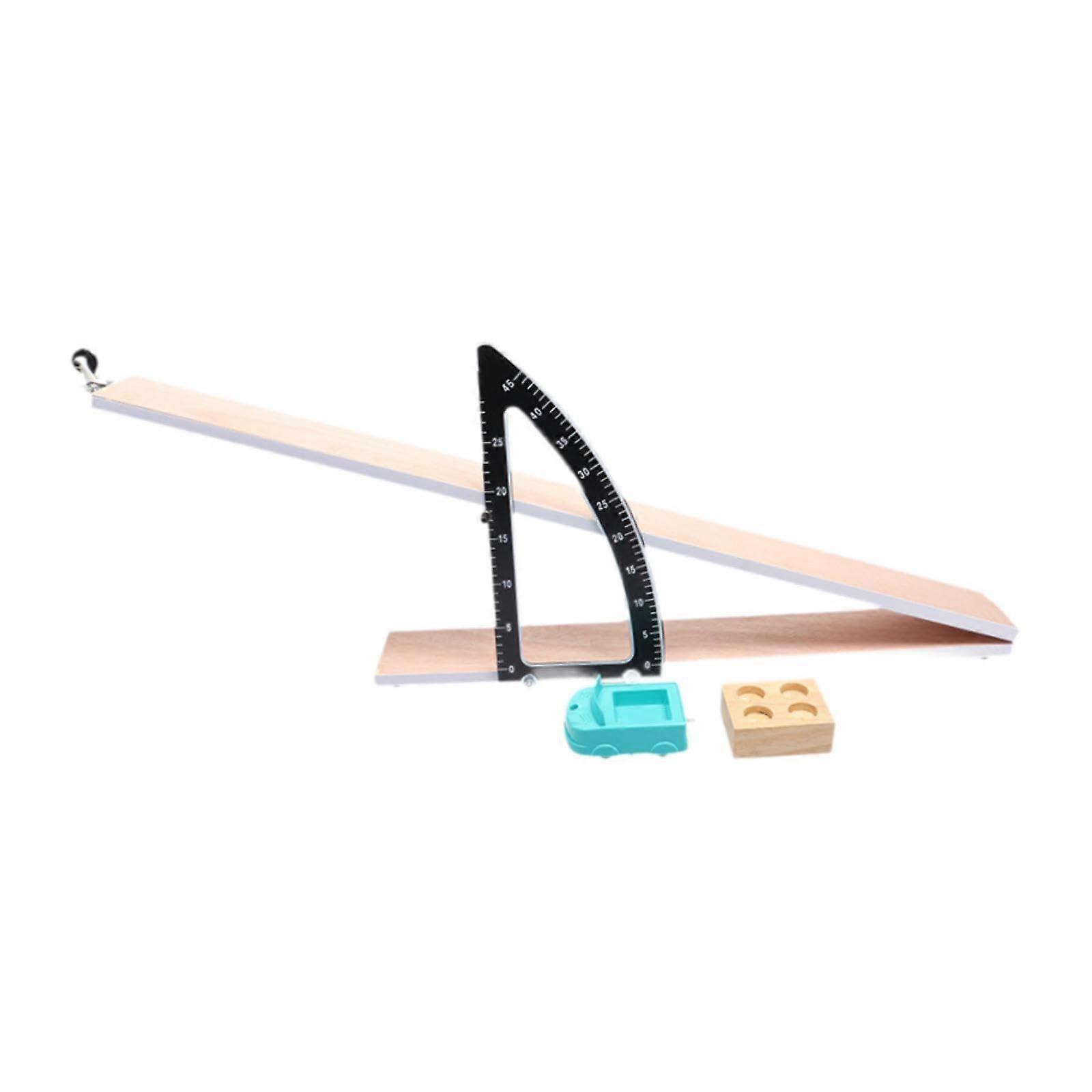 Inclined Plane Educational Kit with Angle Scale, Durable Wooden Physics Experiment Model for Classroom