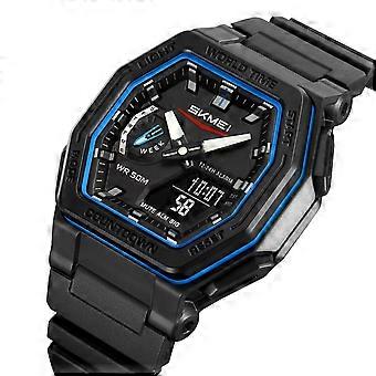Robuste Herren-Digitaluhr für Outdoor-Sportarten mit Leuchtanzeige, wasserdicht für Wandern, Camping, Laufen, Schwimmen, multifunktional