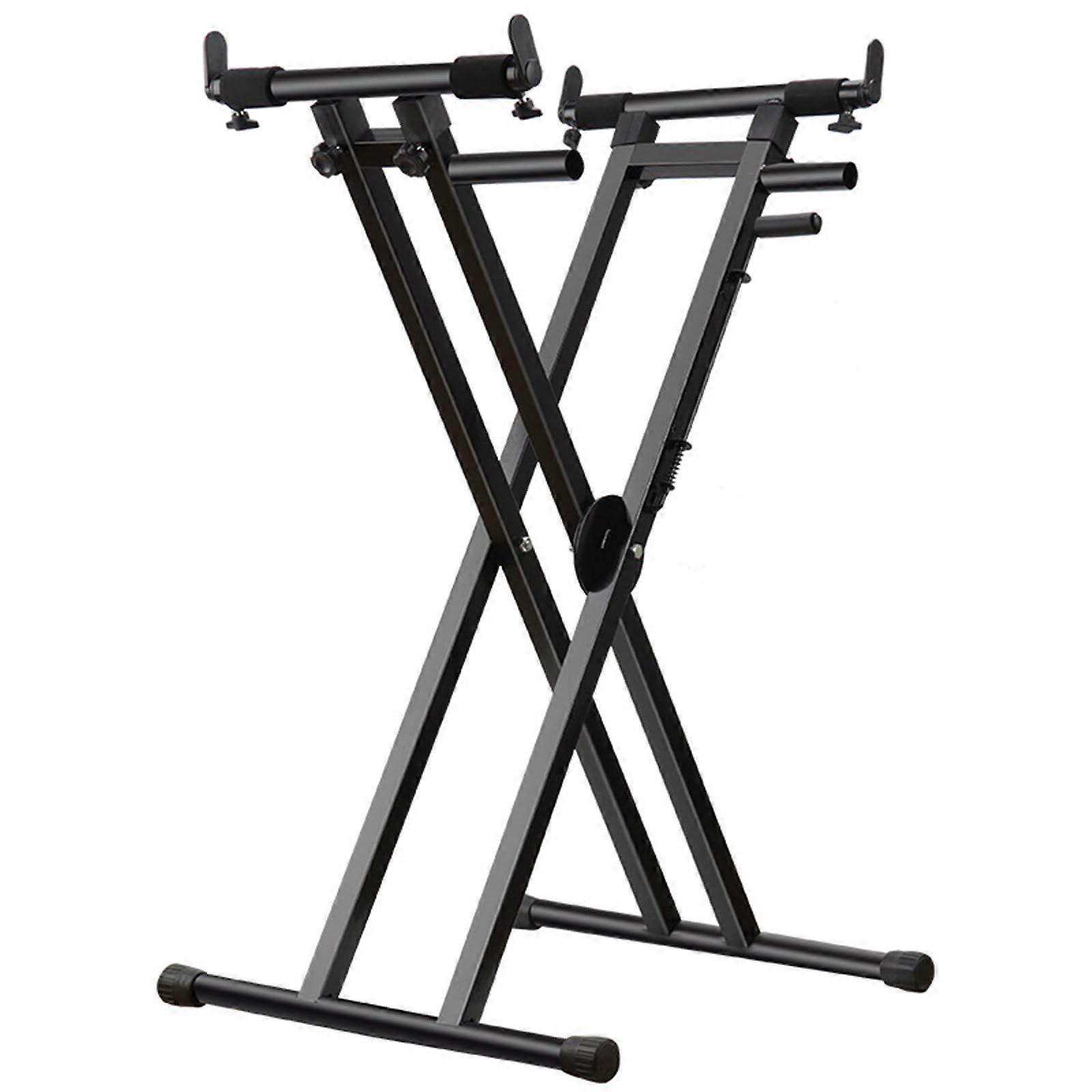 Adjustable Keyboard Stand with 7Gear Height and DoubleSide Fine Tuning, Foldable Stable Support