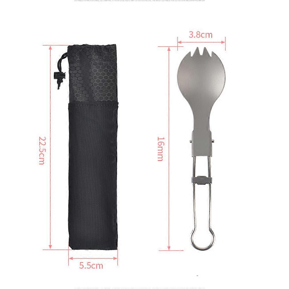 Portable Folding Fork Dual Spoon Fork for Camping 2Pcs Set
