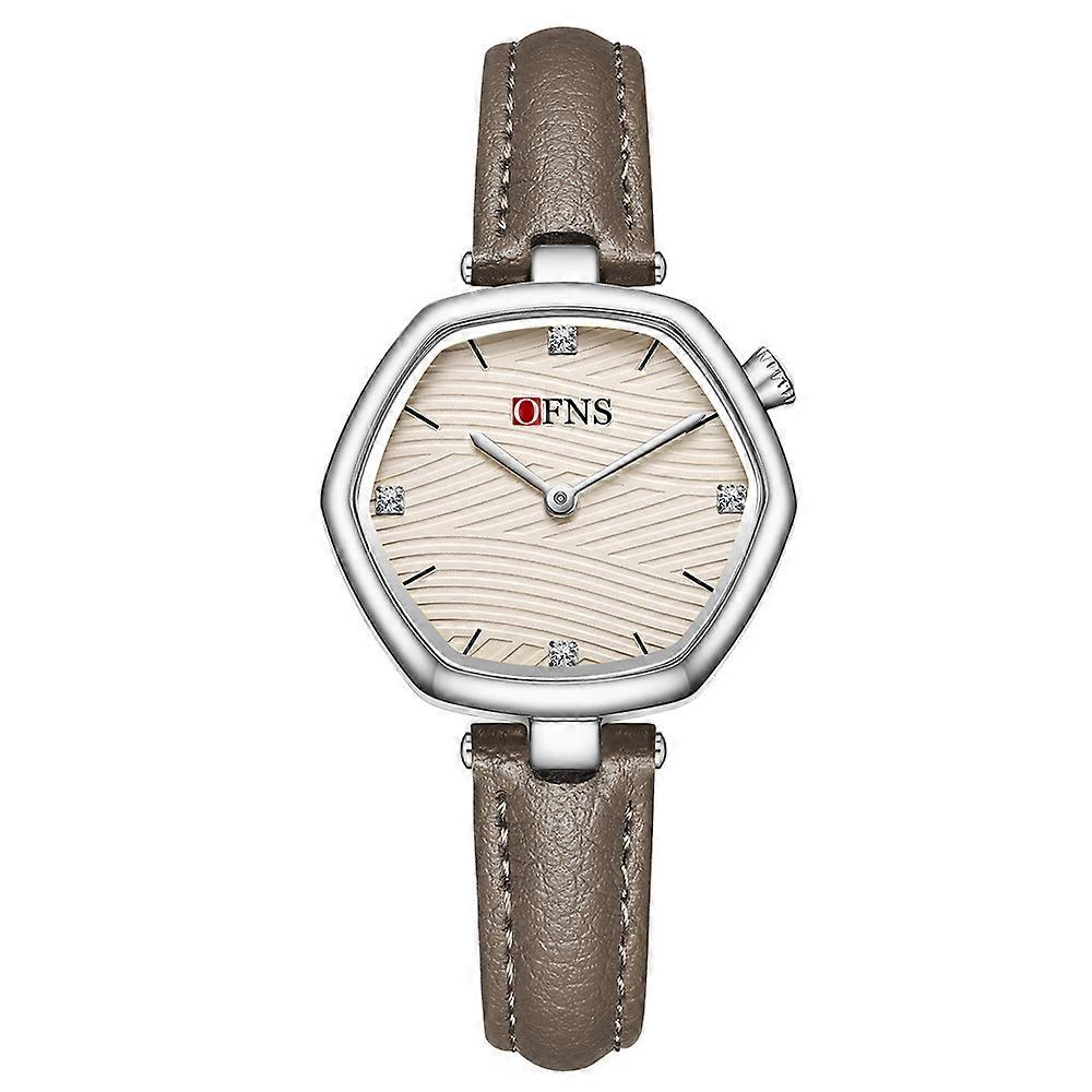 Watch Hexagonal Gold Case Black Leather Office Casual Evening