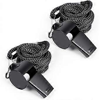 2 Pack Whistle for Coaches Stainless Steel Sports Whistle with Lanyard Loud Crisp Sound Referee Whistles for Football Basketball Soccer School Refere