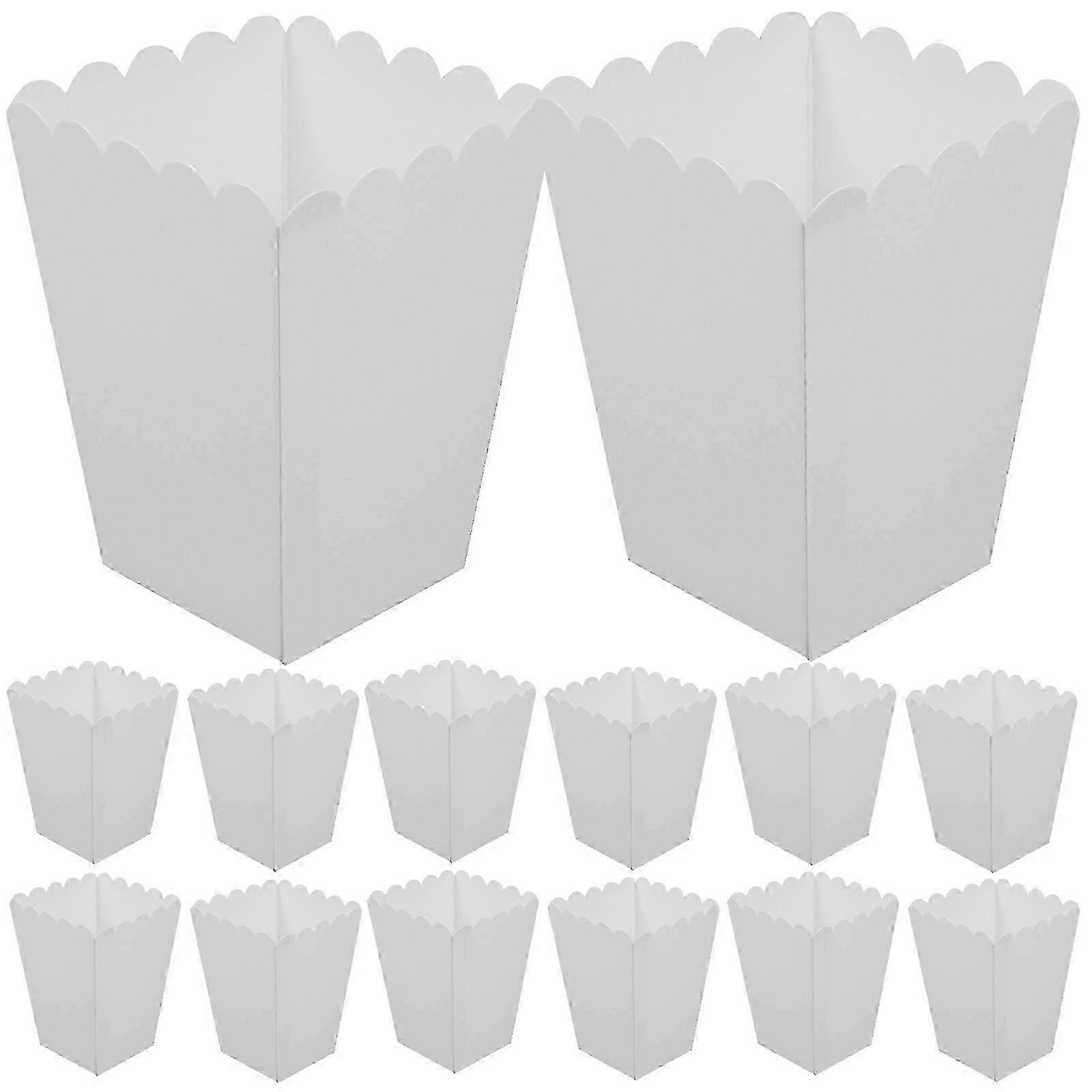 White Popcorn Boxes Cardboard Containers compatible Popcorn 40Pcs