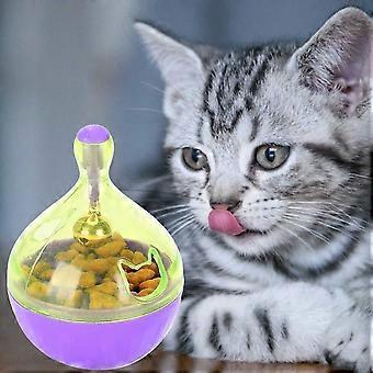 Fun Pet Bowl Feeder Roly Poly Food Leakage Ball Interaktives Spielzeug für Katze Hund Lila ABS