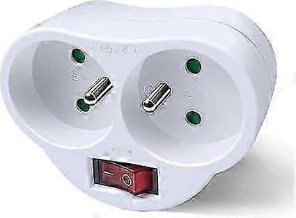 2-in-1 Electrical Sockets with Switch - White