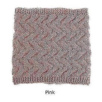Fashion Winter Warm Collar Scarf Women Knitted Coarse Wool Collar Scarf (pink)