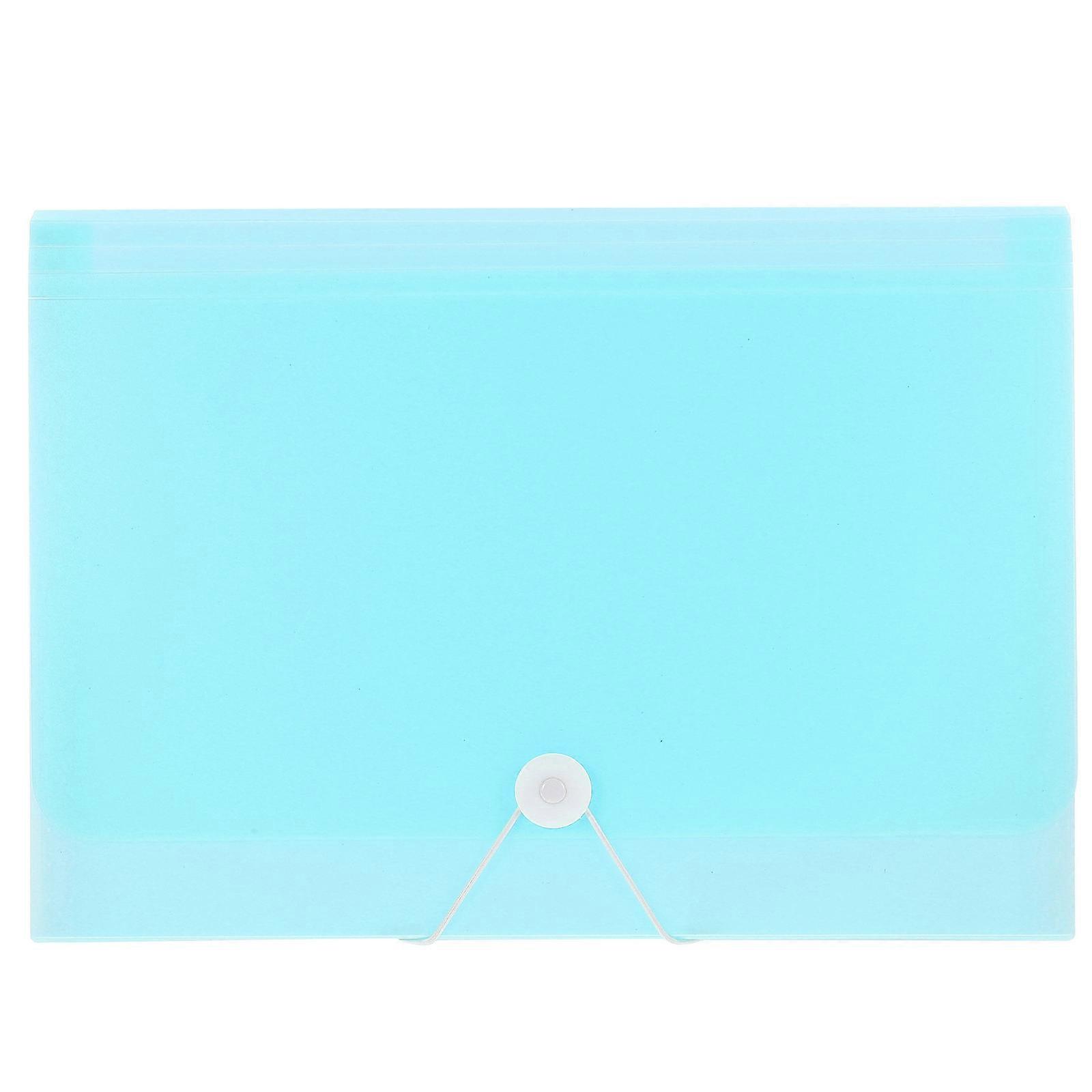 Expanding File Folder Blue Plastic Organizer for Document Storage
