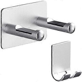 Hair Dryer Holder, Wall Mounted Self-Adhesive Stainless Steel, No Drilling Strong Adhesive for Bathroom, 1 Set