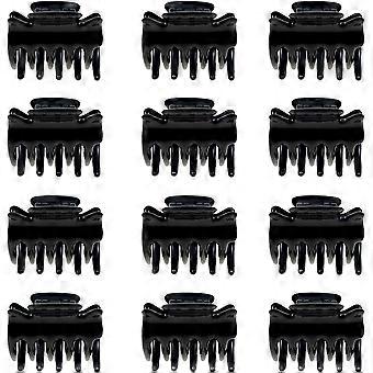 12 Pack Black Color Small Hair Clips Women Hair Claw Clips for Girls Thick Hair Styling Accessories
