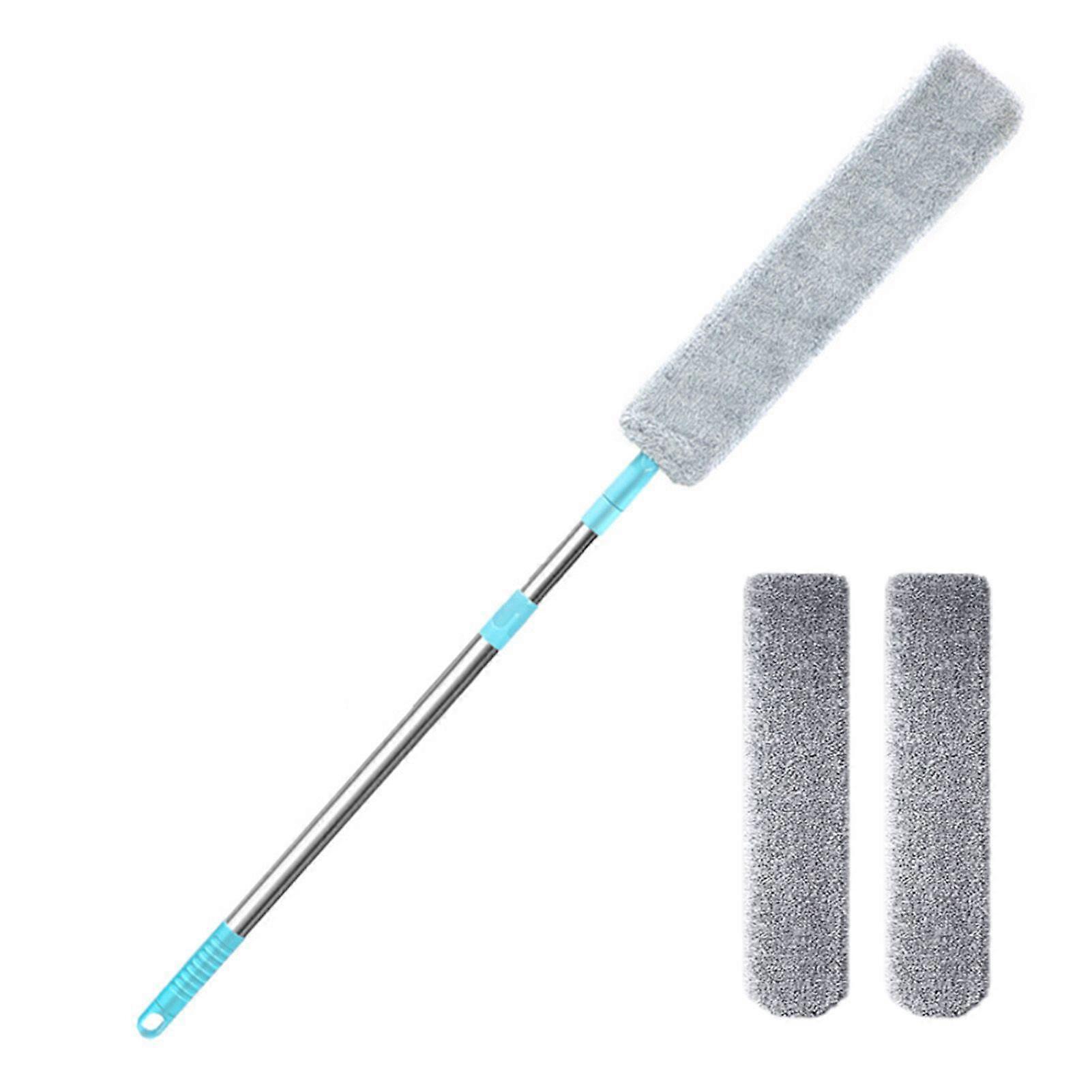Retractable Gap Dust Cleaning Tool with 2 Microfiber Clothes Long Handle Flat Duster Flexible Dusting Accessory