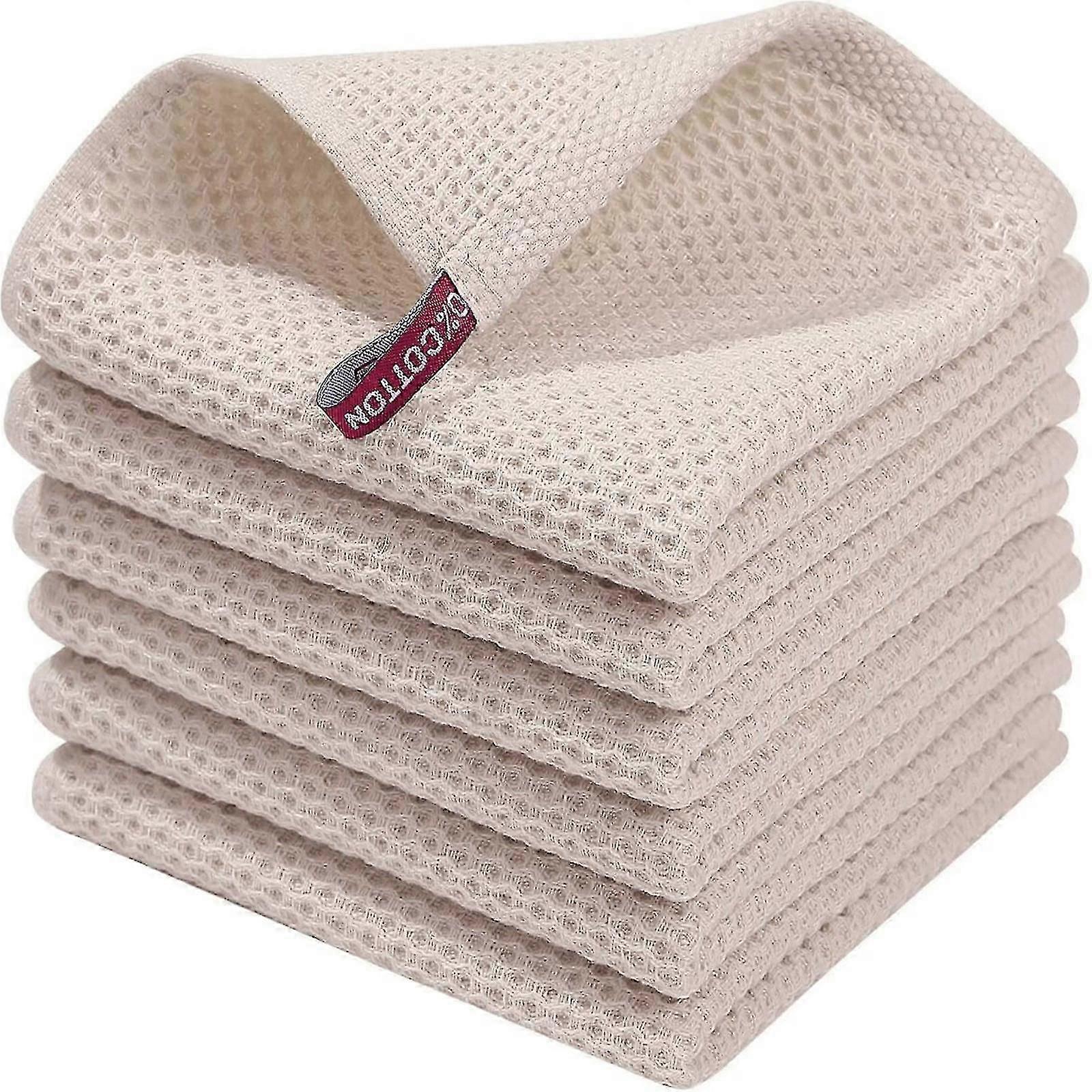 6Pack  Cotton Terry Tea Towels Kitchen Dish Clean Hanging Loop [XR]