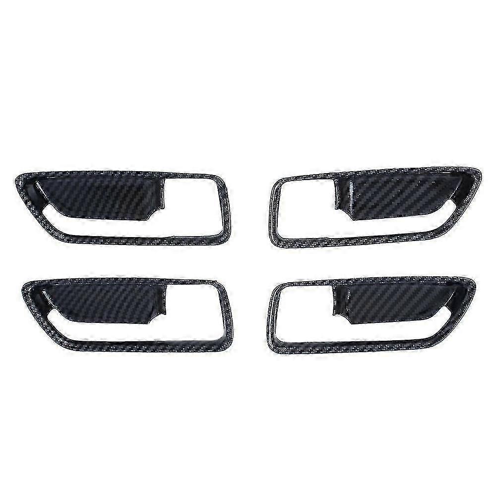 Garniture de poignée intérieure de porte de voiture, compatible avec Toyota Frontlander 2022, ABS motif fibre de carbone, 4 pièces