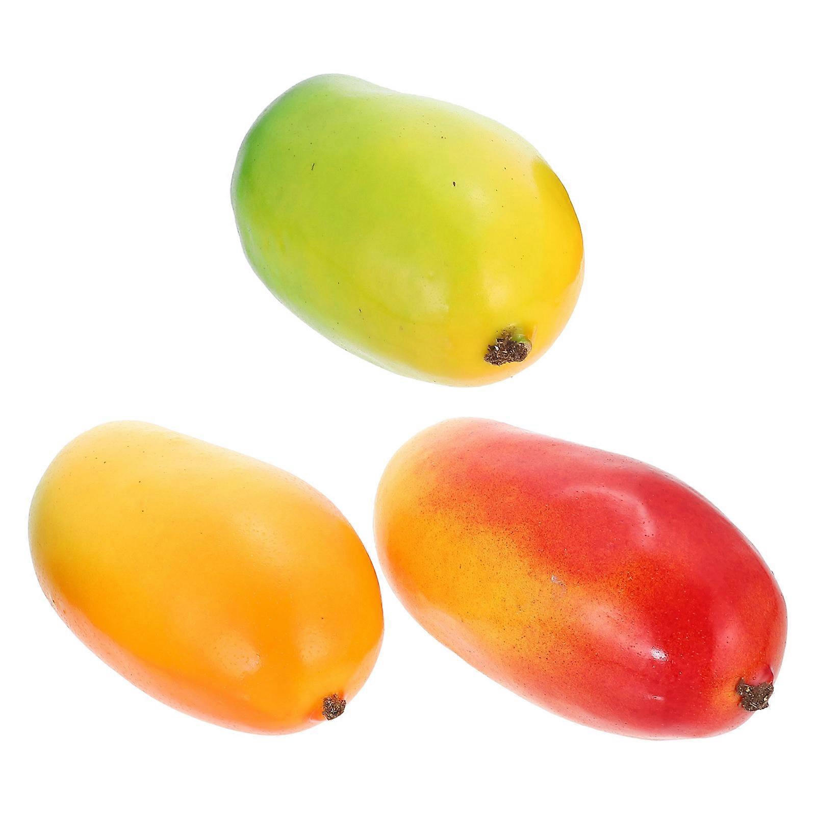 3Pcs Artificial Mango Models Simulated Fruit Models Fake Foam Mango Models