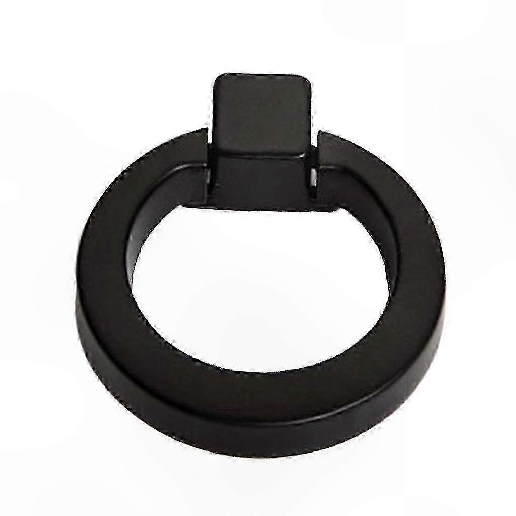 Cabinet Door Ring Pull Knobs, Black Circular Handle, LM DAL