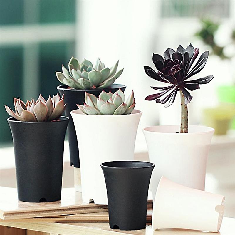 1pc Plastic Round Succulents Pots Flower Planter For Garden Decoration