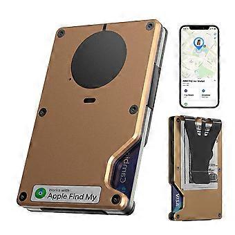 Geldbörse mit Tracker, minimalistische Geldbörse mit integriertem Airtag-Chip, RFID-blockierendem Kreditkartenetui, schlanke Geldbörse für Herren, kompatibel mit Apple „Mein Handy suchen“
