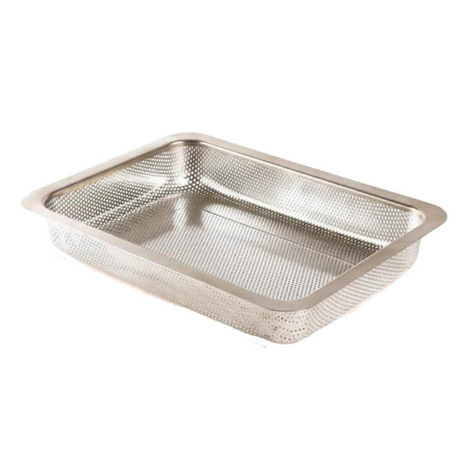 Rectangular Stainless Steel Colander Rust-Resistant Vegetable Washing Basket