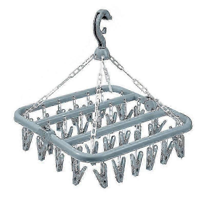 32 Clip Foldable Laundry Drying Rack for Household Use