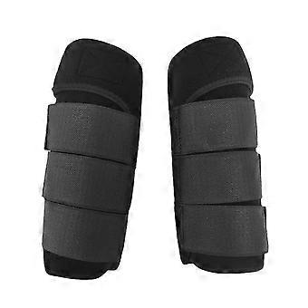 Horse Brushing Boot Leg Wraps for Horse Training And Riding Comfortable Shock Absorption Leg Wraps for Foreleg Hindleg  Black front leg two  small IB