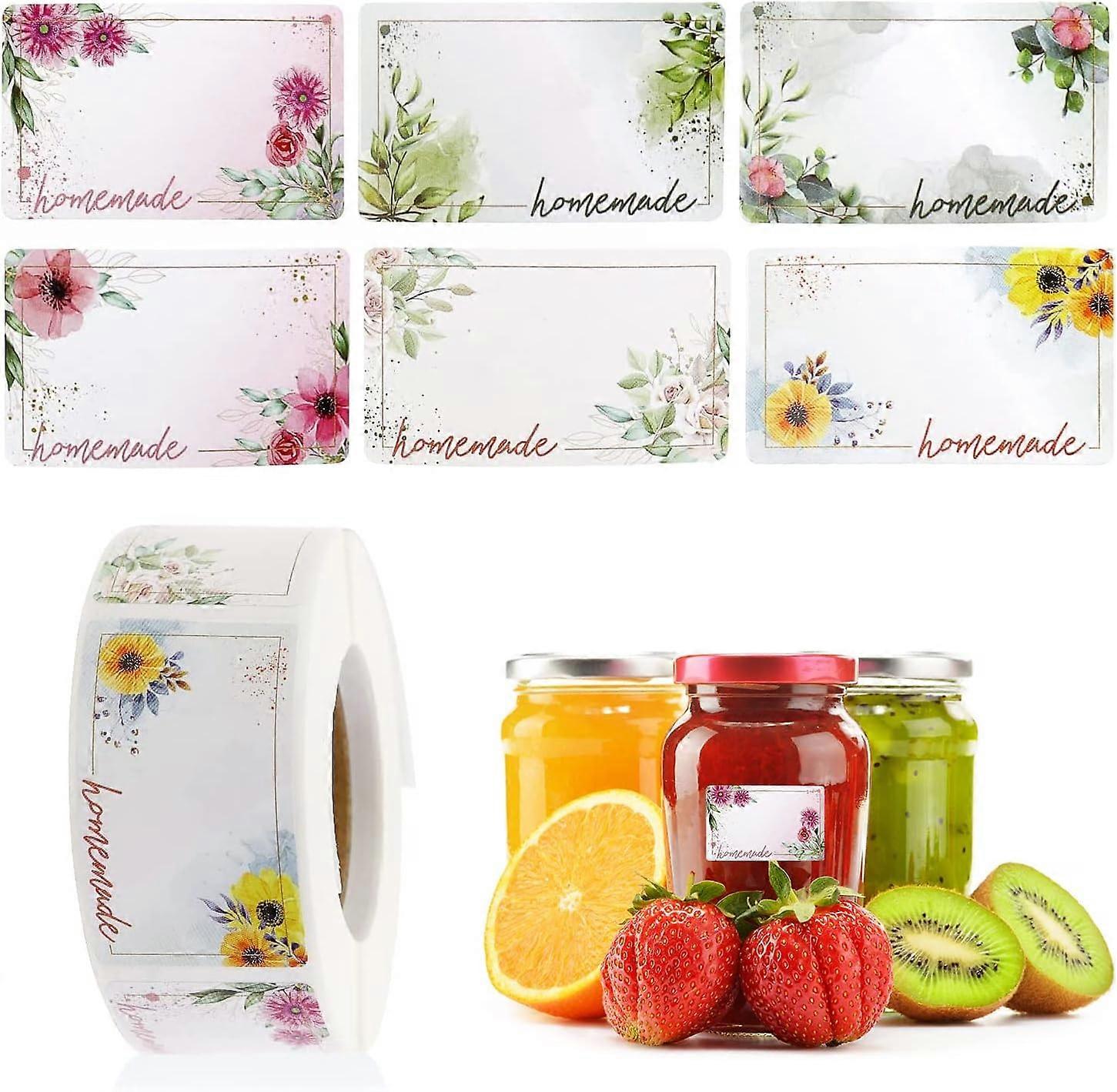 500 pcs Rectangular Floral Self-adhesive Jam Tags.A3
