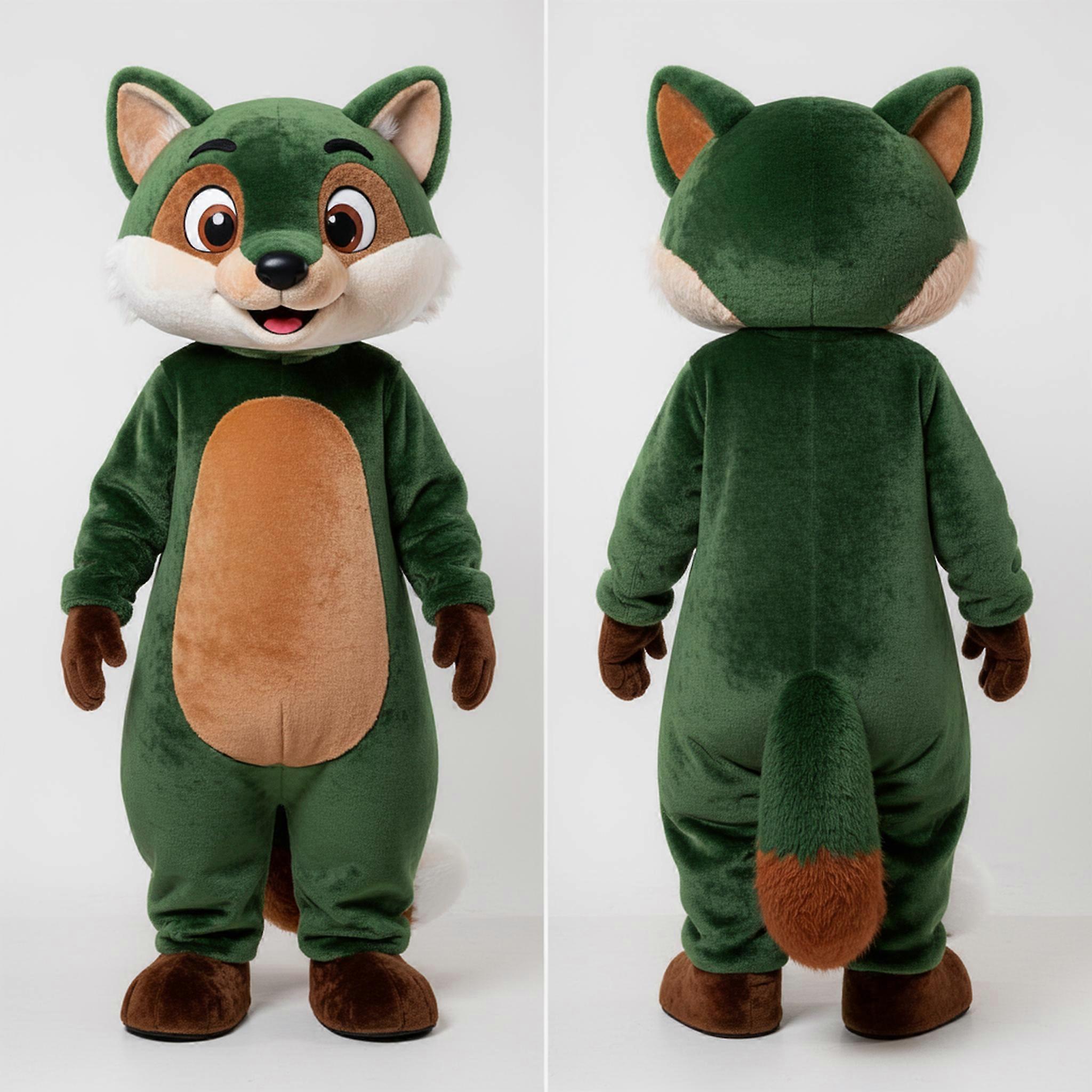 MASTICOT Forest Green Playful Marten Mascot