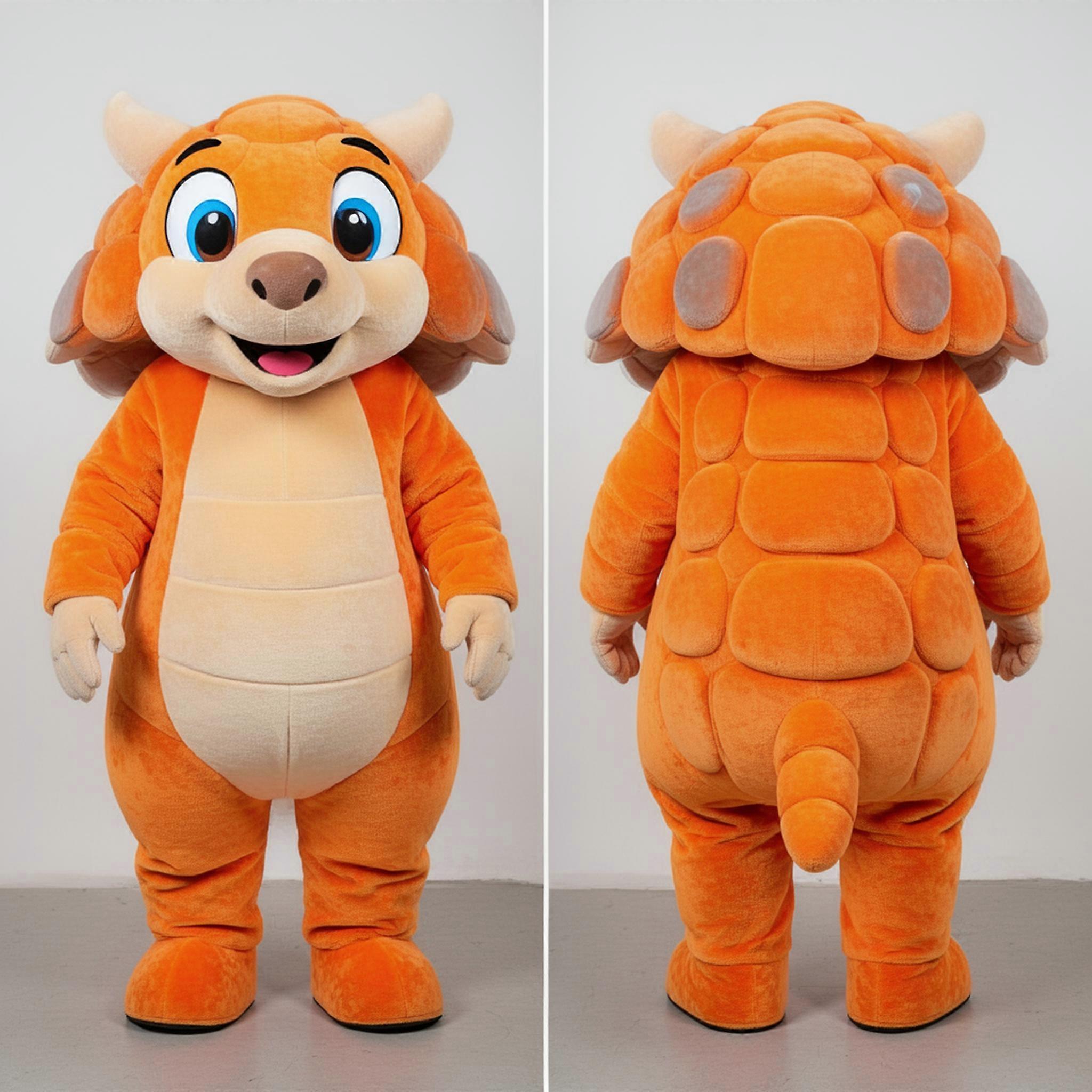MASTICOT Rust Orange Armored Glyptodon Mascot
