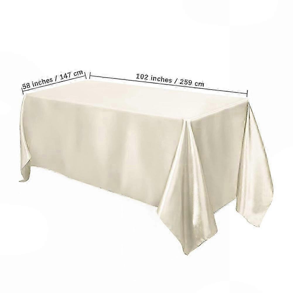 Tablecloth Rectangular Glossy Satin Solid Color for Wedding Banquet and Hotel Scenes