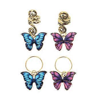 Zinc Alloy Hair Jewelry Butterflies Hair Rings compatible with Braids 12Pcs Pack