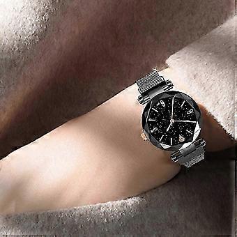 Zhoulianfa Black Men's Quartz Wristwatch, Fashionable Business Casual Mesh Belt Watch - Terse Simple Style for Daily Dress, Dating, Party