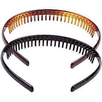 2 Pack Unisex Headbands Dentes Pente Hairband Toothed Hairbands Plastic Hair Hoops Antiderrapante Headbands Daily Headdress Acessório para Mulheres Homens