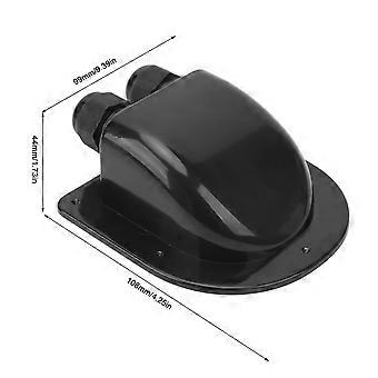 Cable Entry Gland Box IP68 Waterproof Weather Resistant Dual Cable Entry Housing for RV Roof Boat Yacht Black