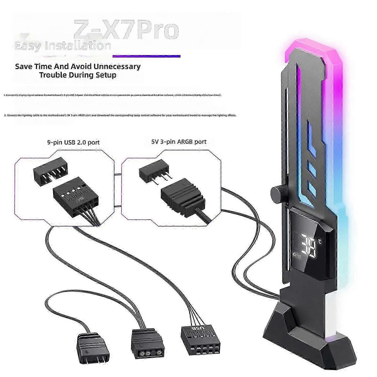 Horizontal ARGB GPU Bracket Magnetic