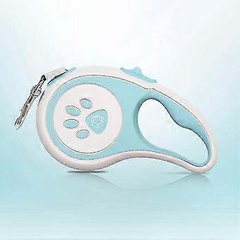 5m stærk nylon tape hundesnor med en-knap lås, ergonomisk håndtag, udtrækkeligt design til behagelige gåture