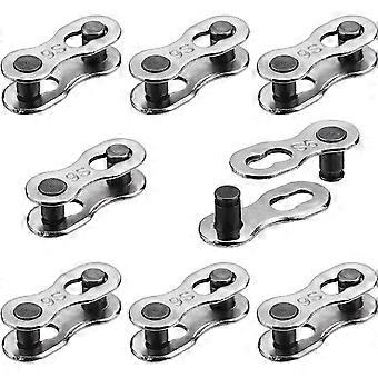 8 Pairs Lack Link for Bike 9 Speed Chain, Silver, Reusable-ckcy