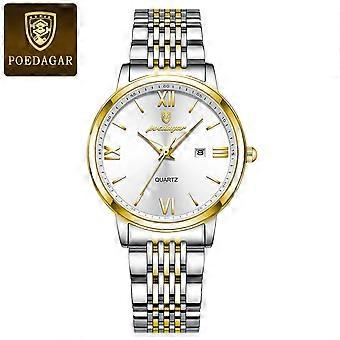 Populair nieuw luxe dameshorloge van roestvrij staal (model 716), waterdicht, lichtgevend, quartz uurwerk voor vrouwen