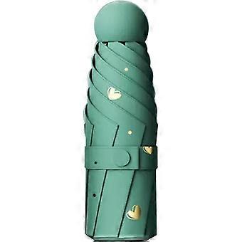 Compact Travel Umbrella with UV Protection Canopy, Wind Resistant Frame, Lightweight Mini Umbrella Green