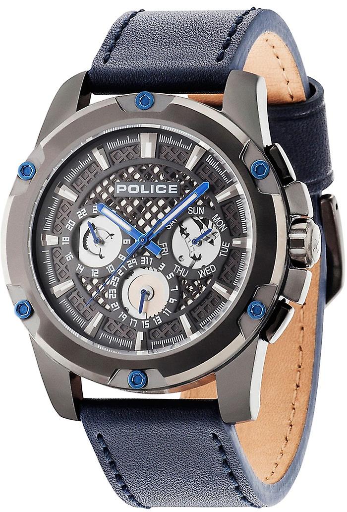 Police grid Quartz Analog Man Watch with Cowhide Bracelet R1451271002