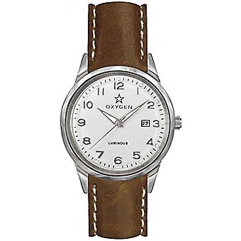 Zuurstof Fjord 40 Quartz analoge man horloge met EX-SV-FJO-40-CL-DB Cowskin armband