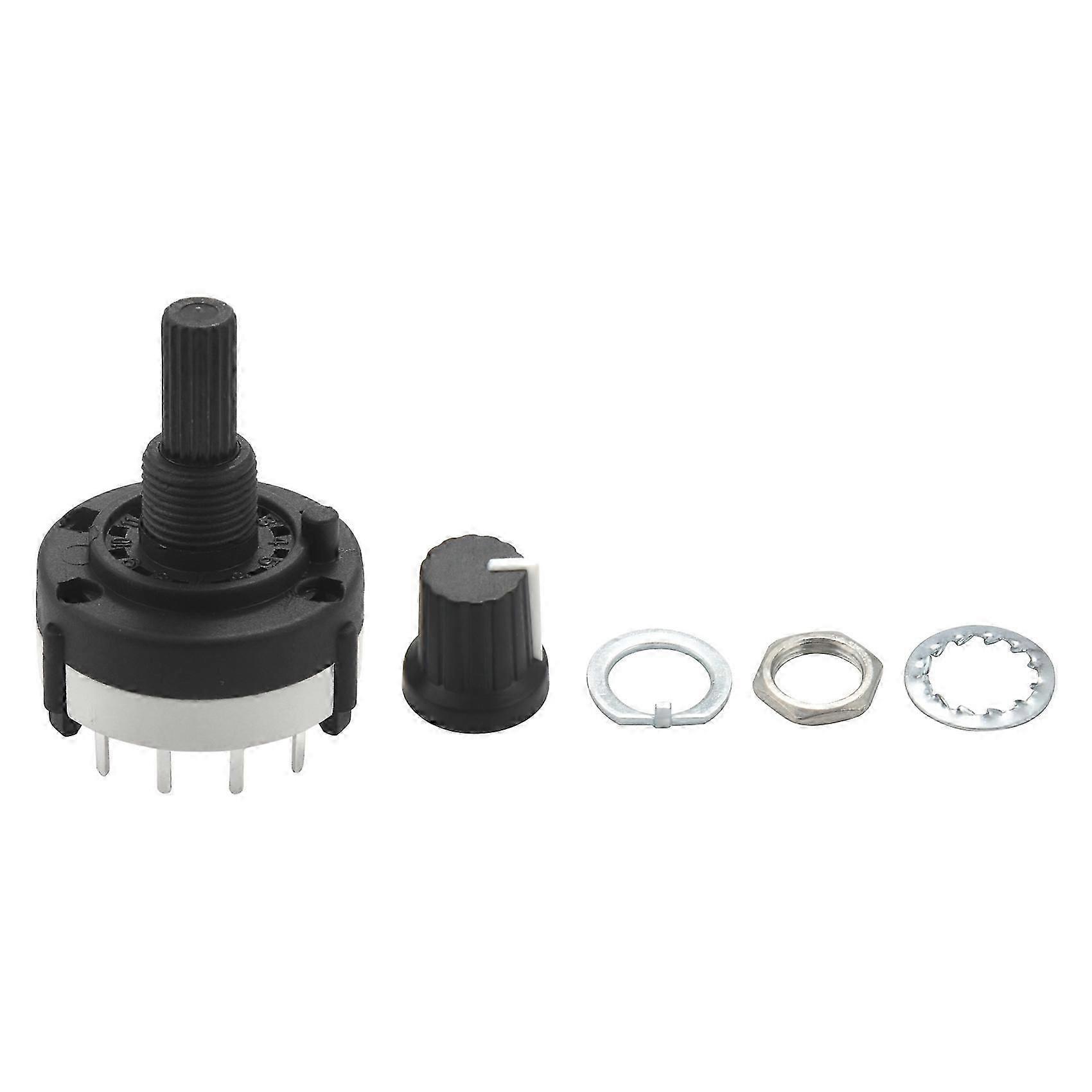 3P4T 3 Pole 4 Position Single Wafer Band Selector Rotary Switch w KnobSNNGV