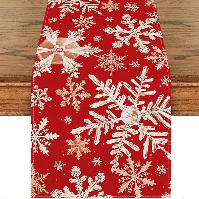 Rustic Snowflake Linen Table Runner
