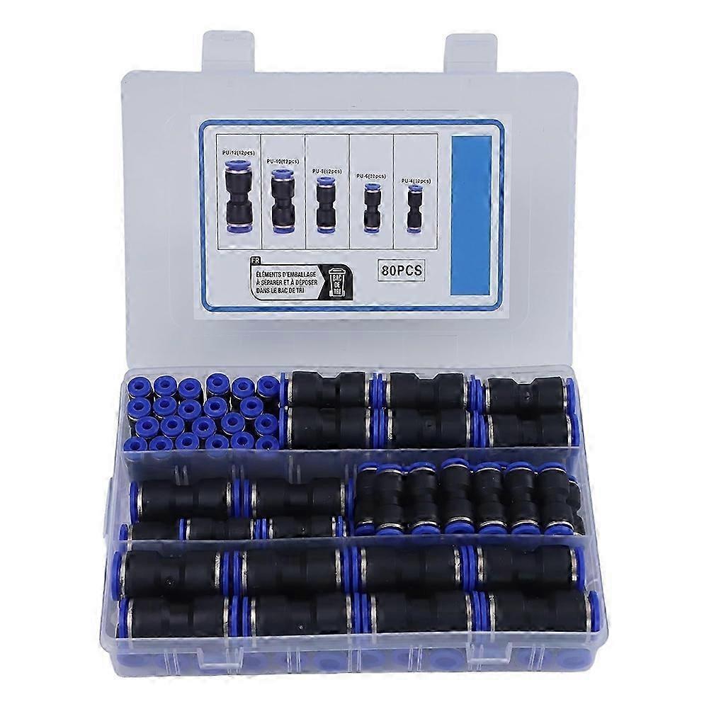 80-Piece Straight Push Connect Pneumatic Kit