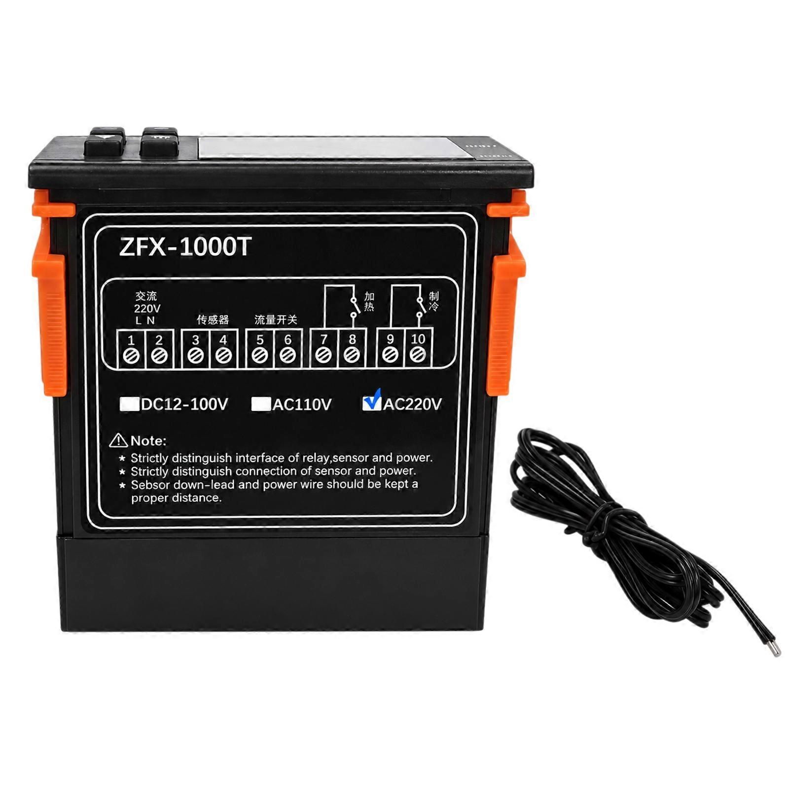 ZFX 1000T Digital Thermostat Controller with Configurable Compressor Start Delay, Automatic Threshold Control and Panel Mount Design Multicolor