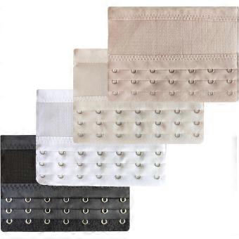 Women Elastic Bra Extenders 7 Hook for Plus Size Bras Back Extension Strap (4pcs 7 Hook Bra Extenders (Black, White, Dark Beige, Light Beige))