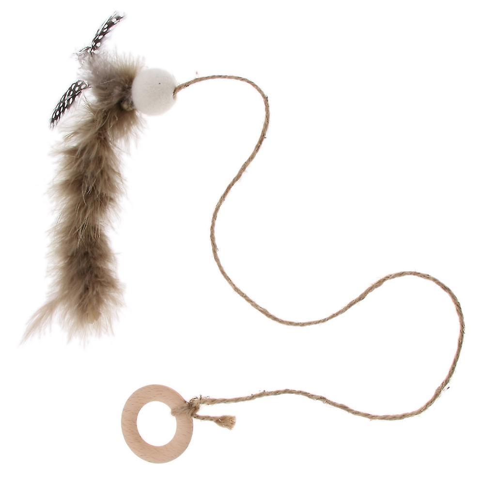 Multi Feathers Bell Teaser/Exerciser Interactive Cat Toy Brown