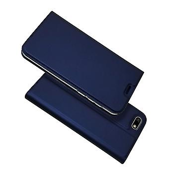 Auto-absorbed Stand Leather Card Holder Mobile Case For Huawei Y5 (2018) / Y5 Prime (2018) / Honor 7s / Play 7 - Black