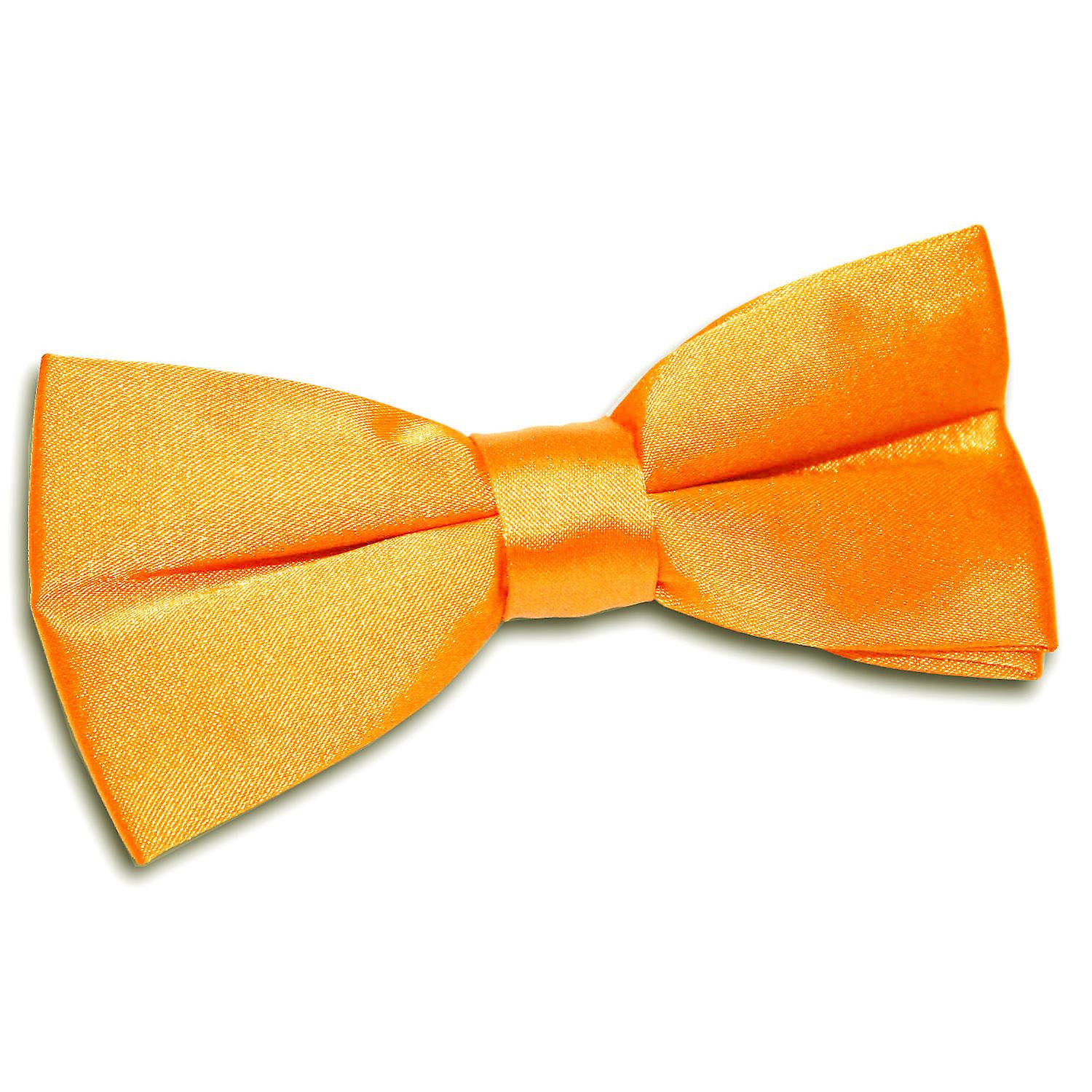 Fluorescent Orange Plain Satin Pre-Tied Bow Tie