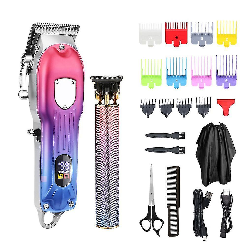 Men Clippers Trimmers Set Cordless Barber Clipper For Cutting With Colored Guide Combs