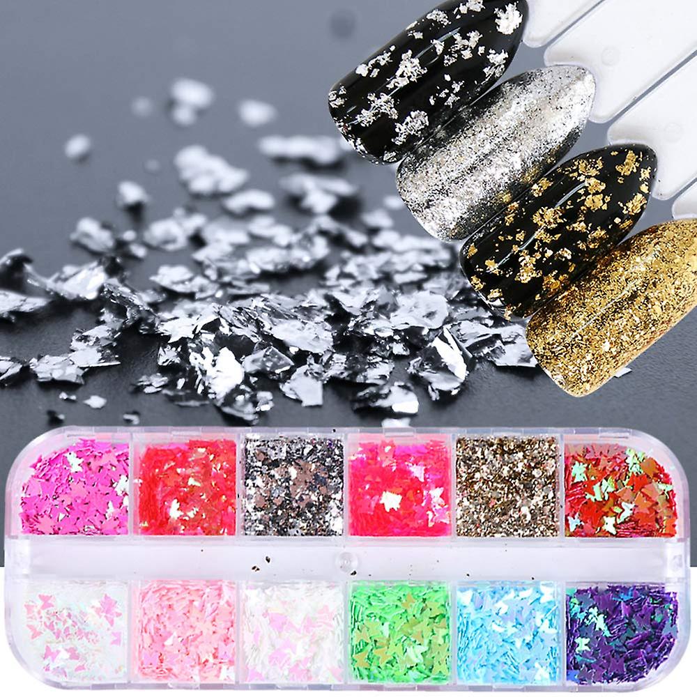 3d Butterfly Nail Glitter Sequins Laser Butterfly Nail Art Stickers