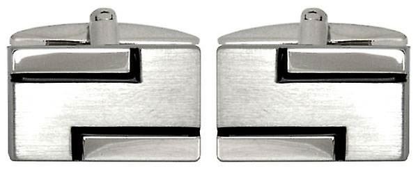 David Van Hagen Lined Cufflinks - Silver