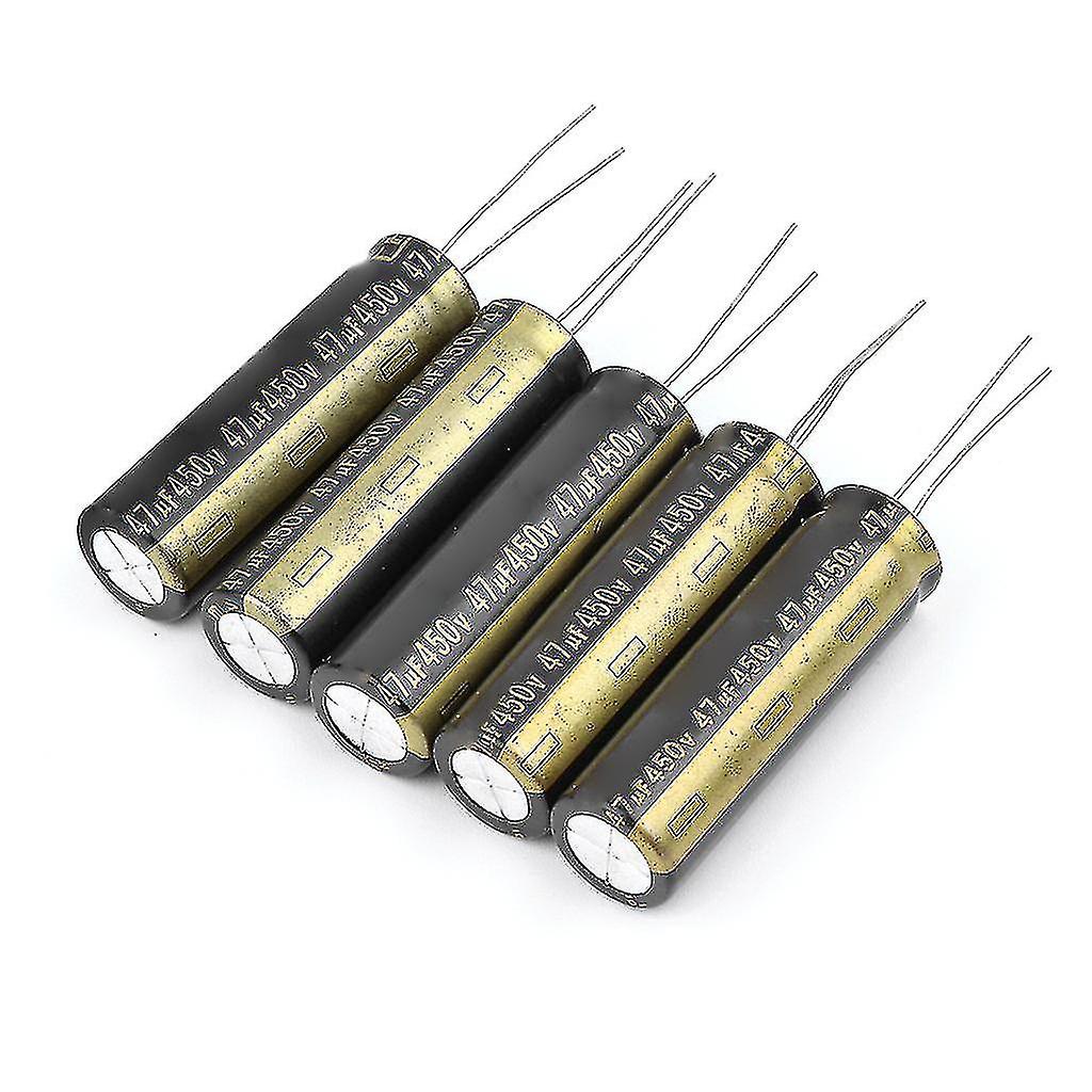 5pcs 450v 47uf Aluminum Electrolytic Capacitors Comptiable With Lcd Tv Led 13x42mm